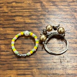 Elegant Beaded Wire Rings Set